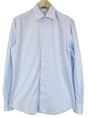 SUITSUPPLY Men's Formal Shirt 39/15 1/2 Slim Oxford Melange Blue Pure Cotton