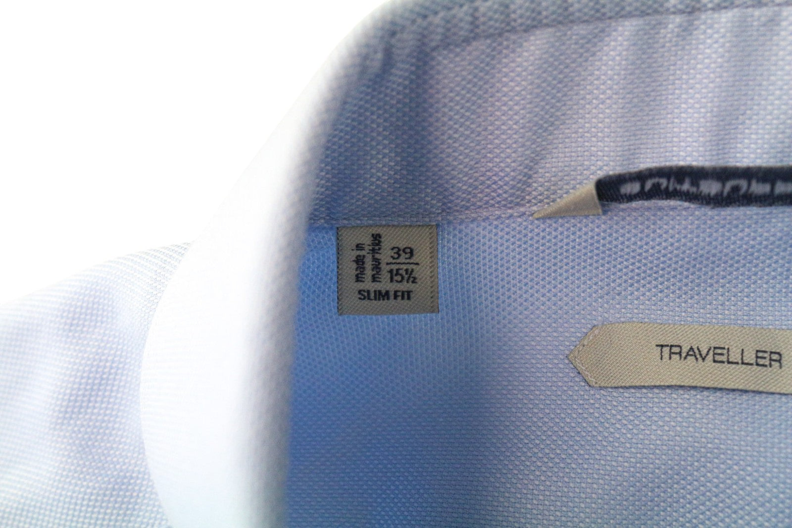 SUITSUPPLY Men's Formal Shirt 39/15 1/2 Slim Oxford Melange Blue Pure Cotton