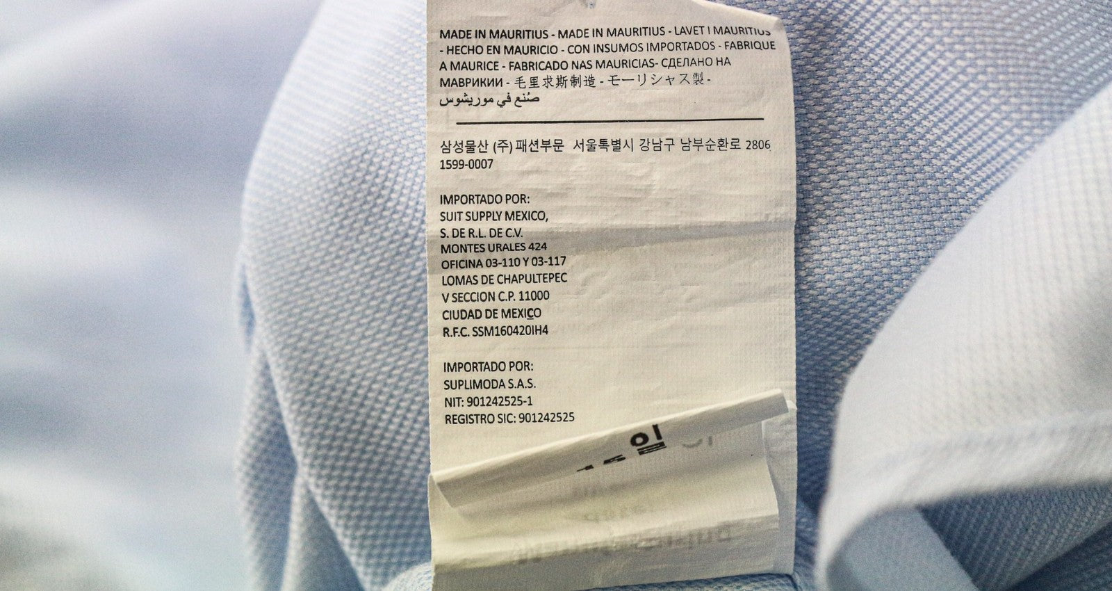 SUITSUPPLY Men's Formal Shirt 39/15 1/2 Slim Oxford Melange Blue Pure Cotton