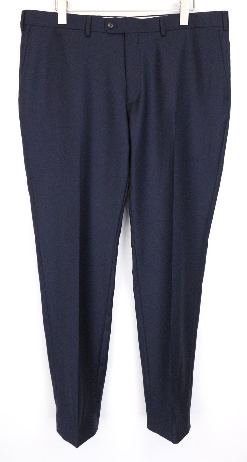 SUITSUPPLY Brescia Men's Trousers UK48S Navy Slim Wool Flat-Front Dress Pants