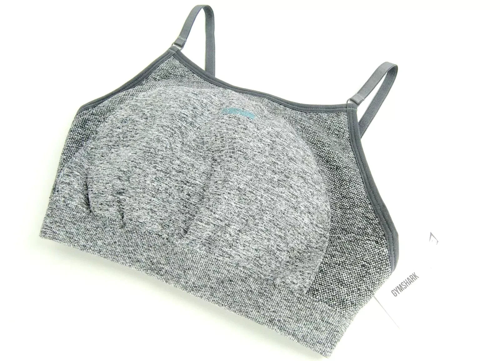 GYMSHARK Flex Women's Sports Bra XS Grey Marl Strappy Back Stretch Gym Top