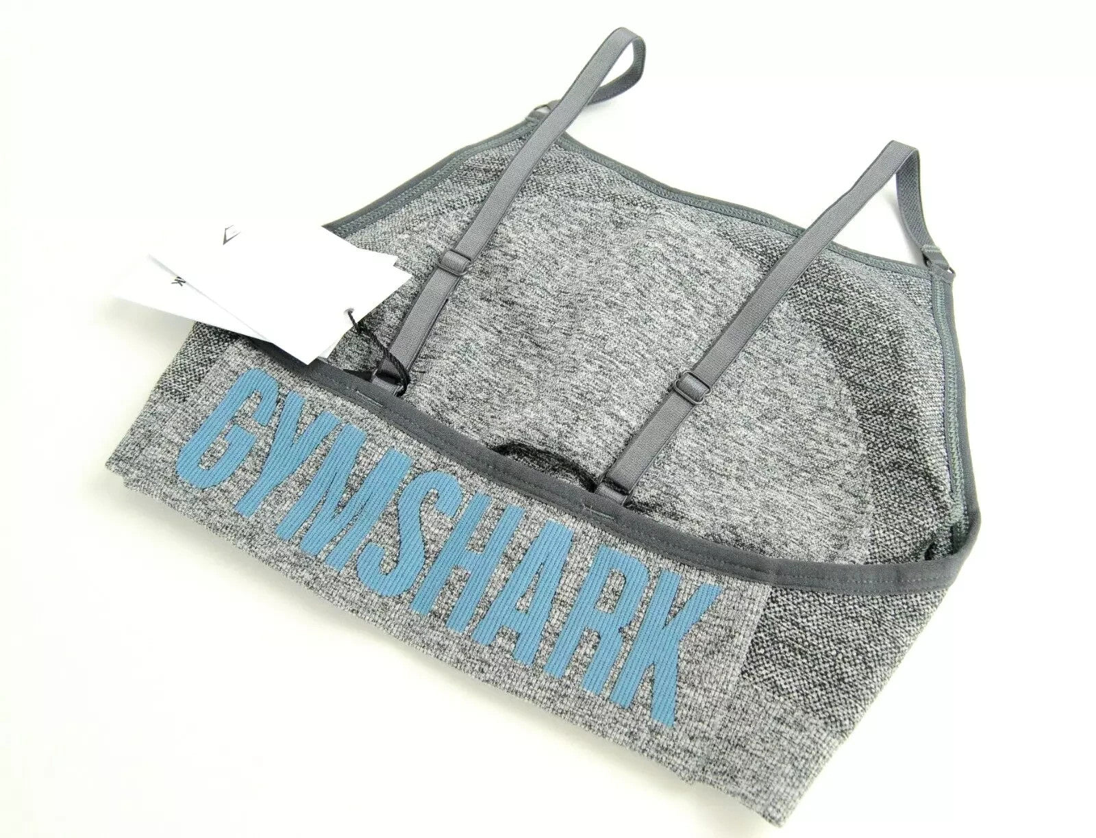 GYMSHARK Flex Women's Sports Bra XS Grey Marl Strappy Back Stretch Gym Top