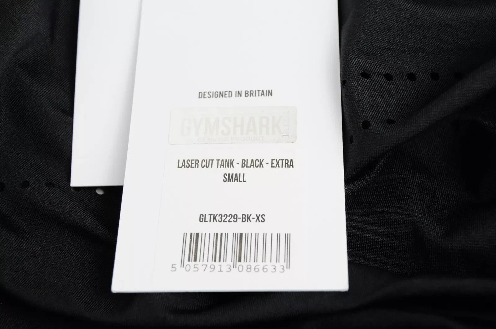 GYMSHARK Women's Tank XS Black Laser Cut Lightweight Breathable Gym Top