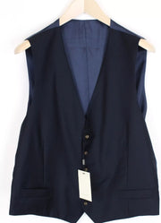 SUITSUPPLY Lazio Men's Waistcoat UK46S Navy Wool Lined V-Neck Tailored Vest