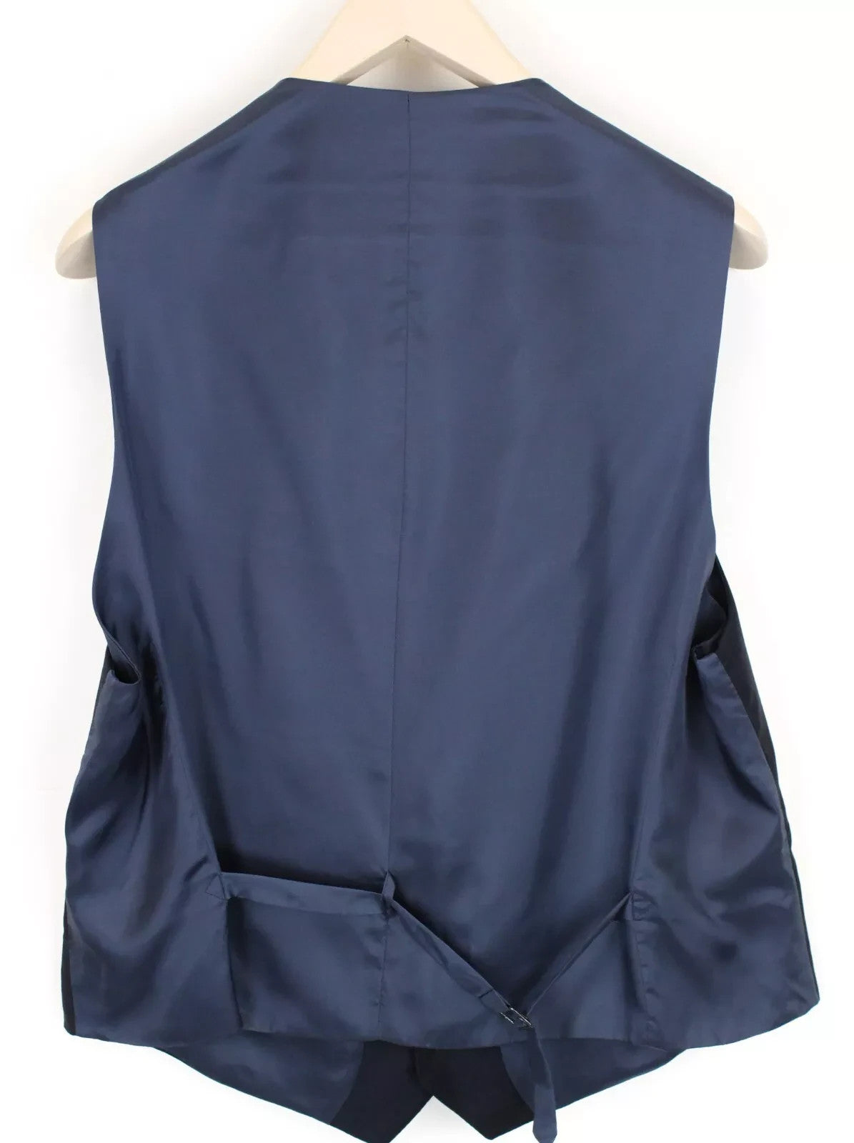 SUITSUPPLY Lazio Men's Waistcoat UK46S Navy Wool Lined V-Neck Tailored Vest