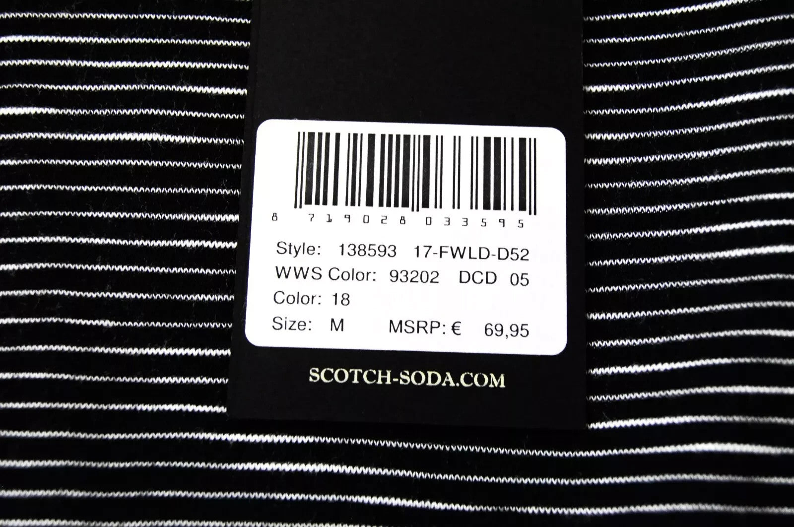 SCOTCH & SODA Ams Blauw Women's Top M Black Stripe Sleeveless Cotton T-Shirt