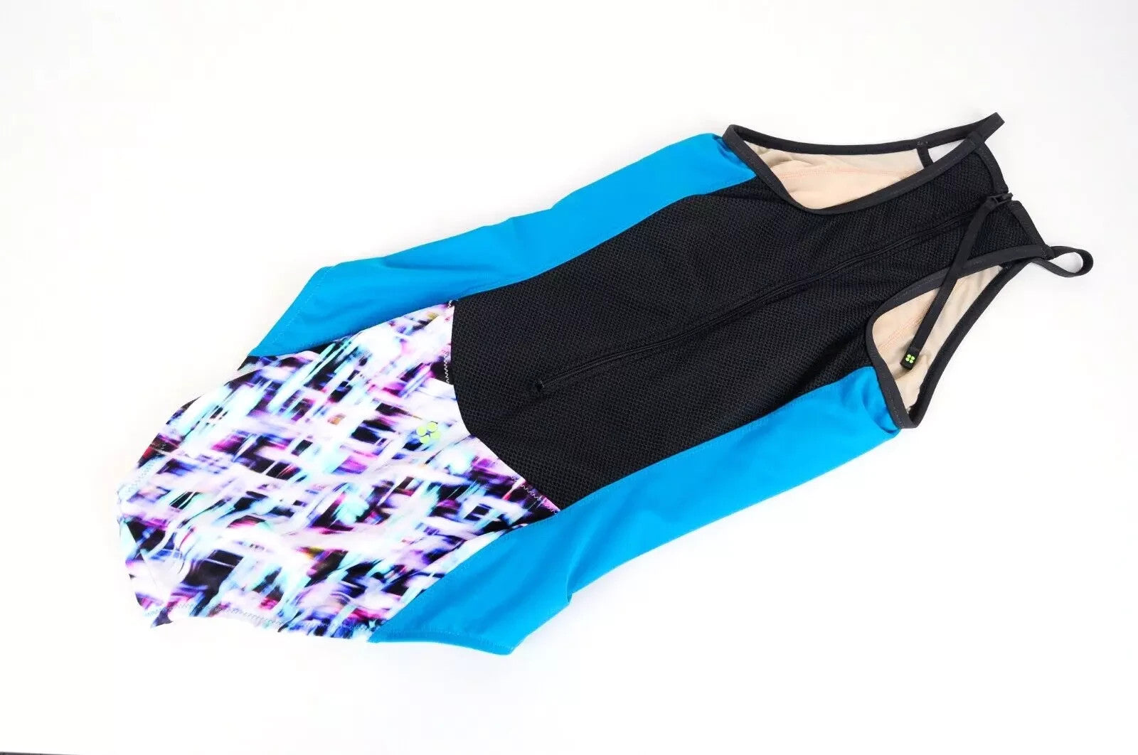 SWEATY BETTY Aquaglide Women's Swimsuit S Blue Abstract Stretch One Piece