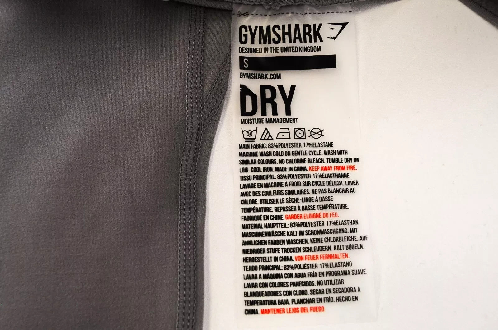 GYMSHARK Dreamy Women's Leggings S Slate Grey Stretch Logo Active Gym Pants