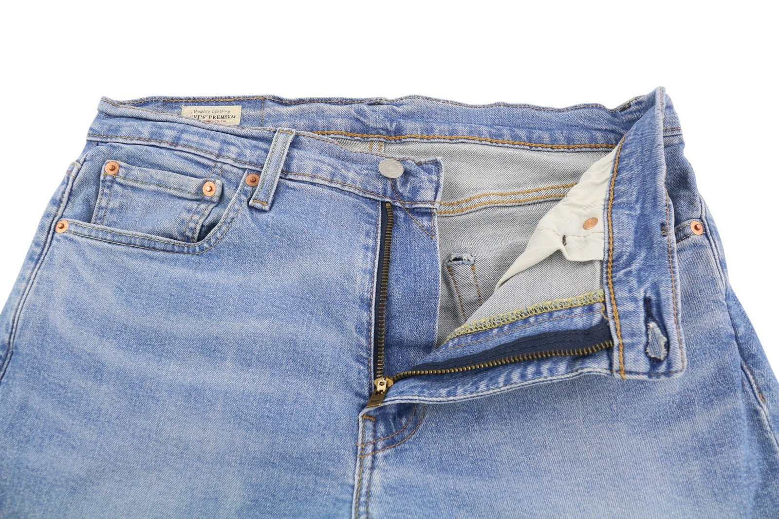 LEVI'S 512 Men's Jeans W32/L34 Washed Blue Slim Taper Big E Denim Zip Fly