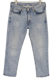 LEVI'S 514 Men's Jeans W33/L30 Blue Washed Straight Fit Denim Zip Pockets