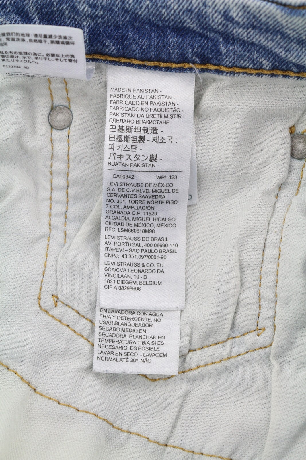 LEVI'S 514 Men's Jeans W33/L30 Blue Washed Straight Fit Denim Zip Pockets