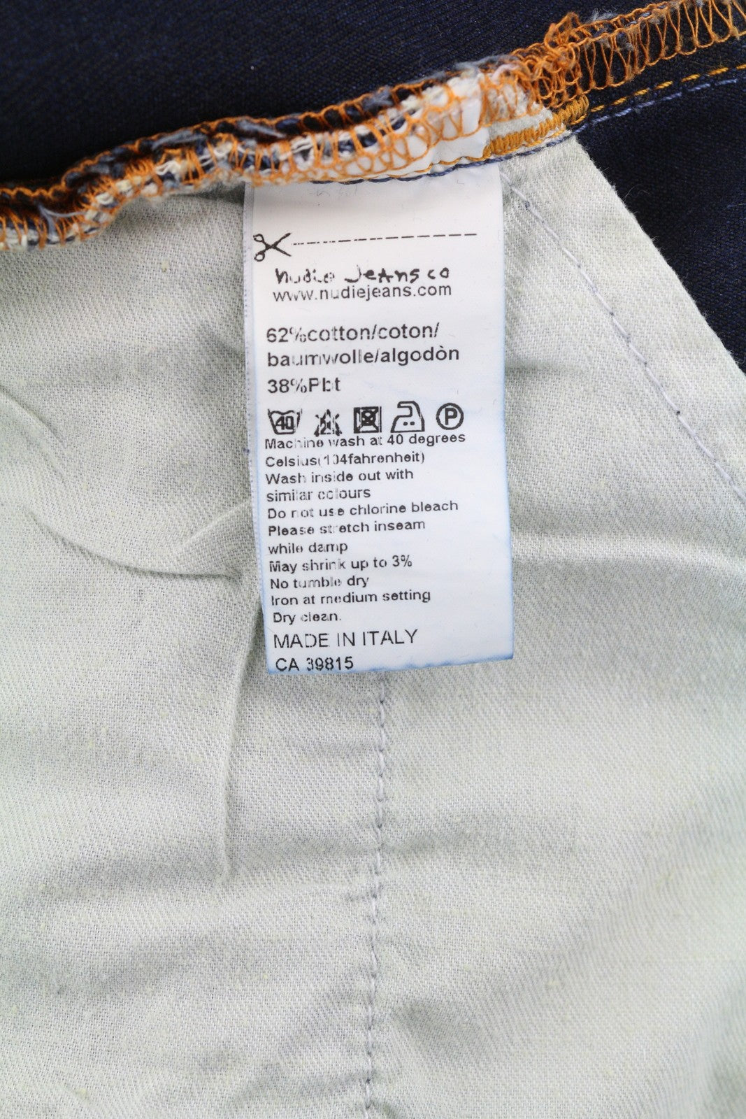 NUDIE JEANS Grim Tim Men's Jeans W31/L30 Deep Blue Washed Slim Button Fly