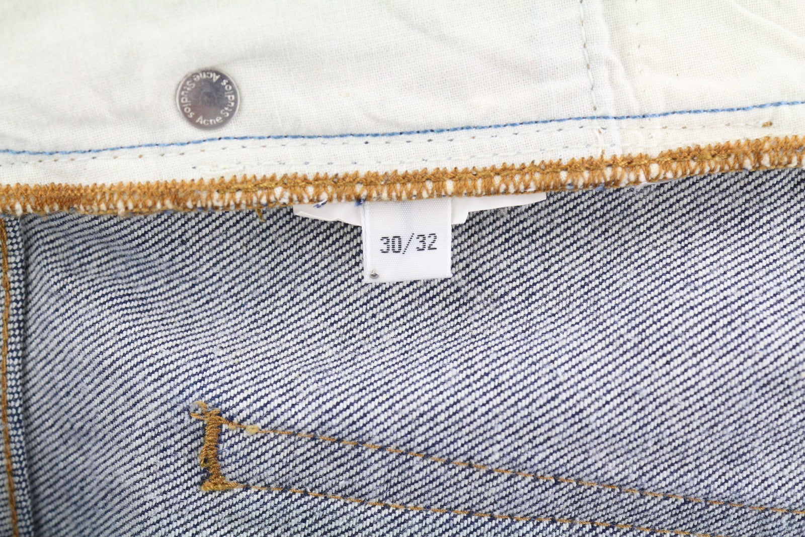 ACNE STUDIOS Men's Jeans W30/L32 Dark Blue Slim Fit Skull Print Zip Fly