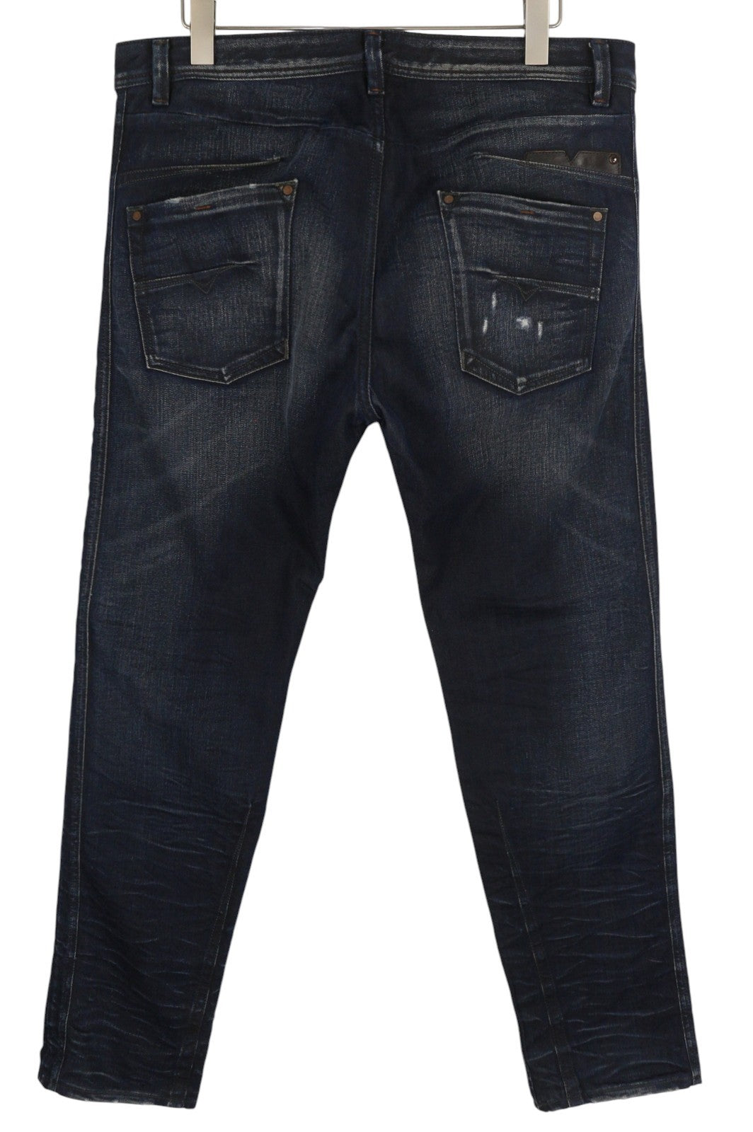 DIESEL Darron 0880F Men's Jeans W36/L32 Dark Blue Distressed Slim Taper Denim