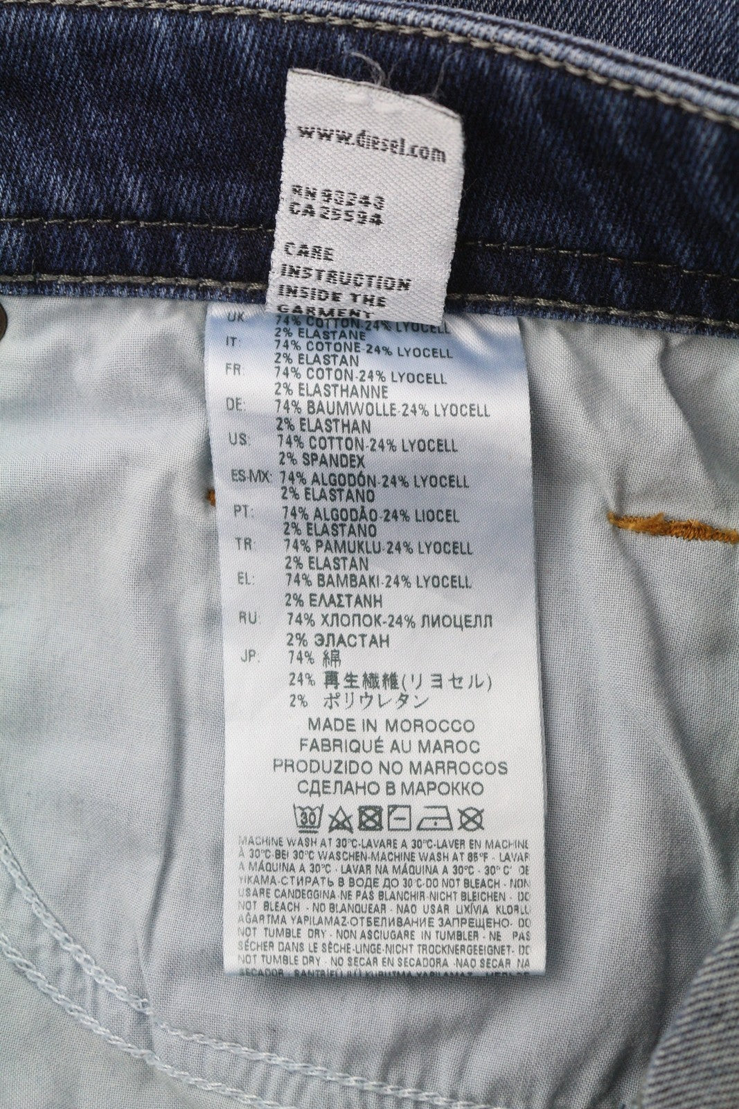 DIESEL Thommer 084BU Men Jeans W30/L30 Blue Washed Skinny Slim Stretch Denim