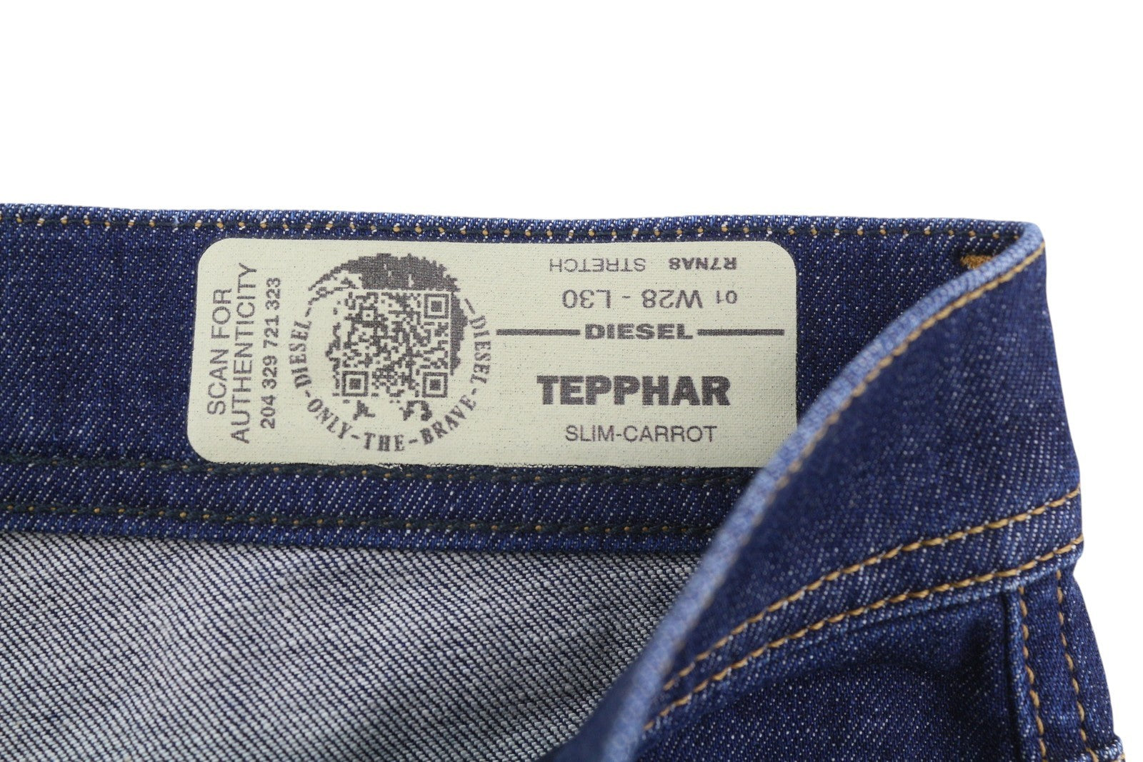 DIESEL Tepphar R7NA8 Men's Jeans W28/L30 Distress Stretch Slim Carrot Blue