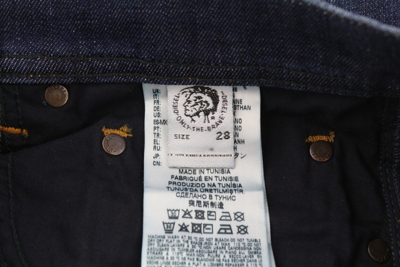 DIESEL Tepphar R7NA8 Men's Jeans W28/L30 Distress Stretch Slim Carrot Blue