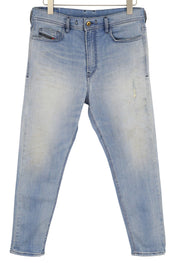 DIESEL Kly-Nr 087AB Men's Jeans W32 Blue Washed Jogg Slim Fit Distressed