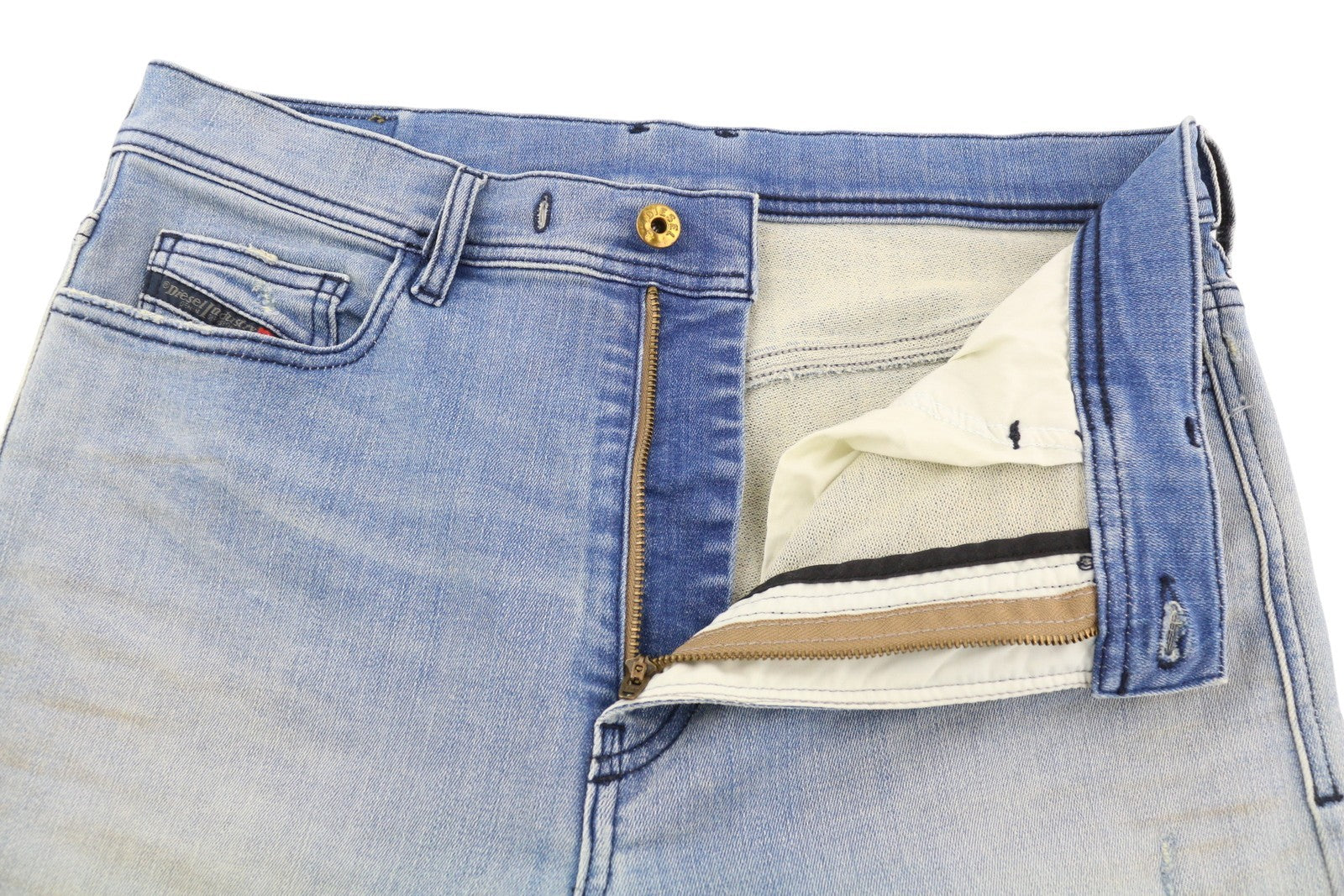 DIESEL Kly-Nr 087AB Men's Jeans W32 Blue Washed Jogg Slim Fit Distressed