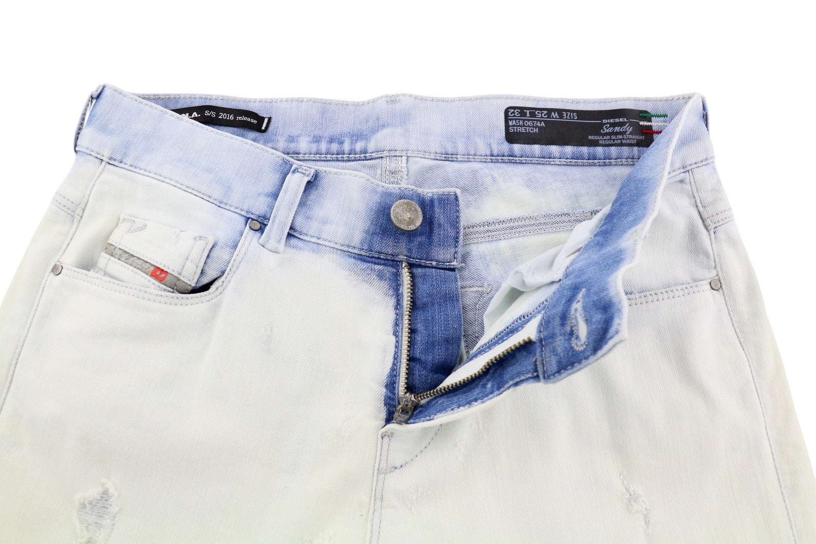 DIESEL D.N.A. Sandy 0674A Women's Jeans W25/L32 Distressed Slim Straight Fit