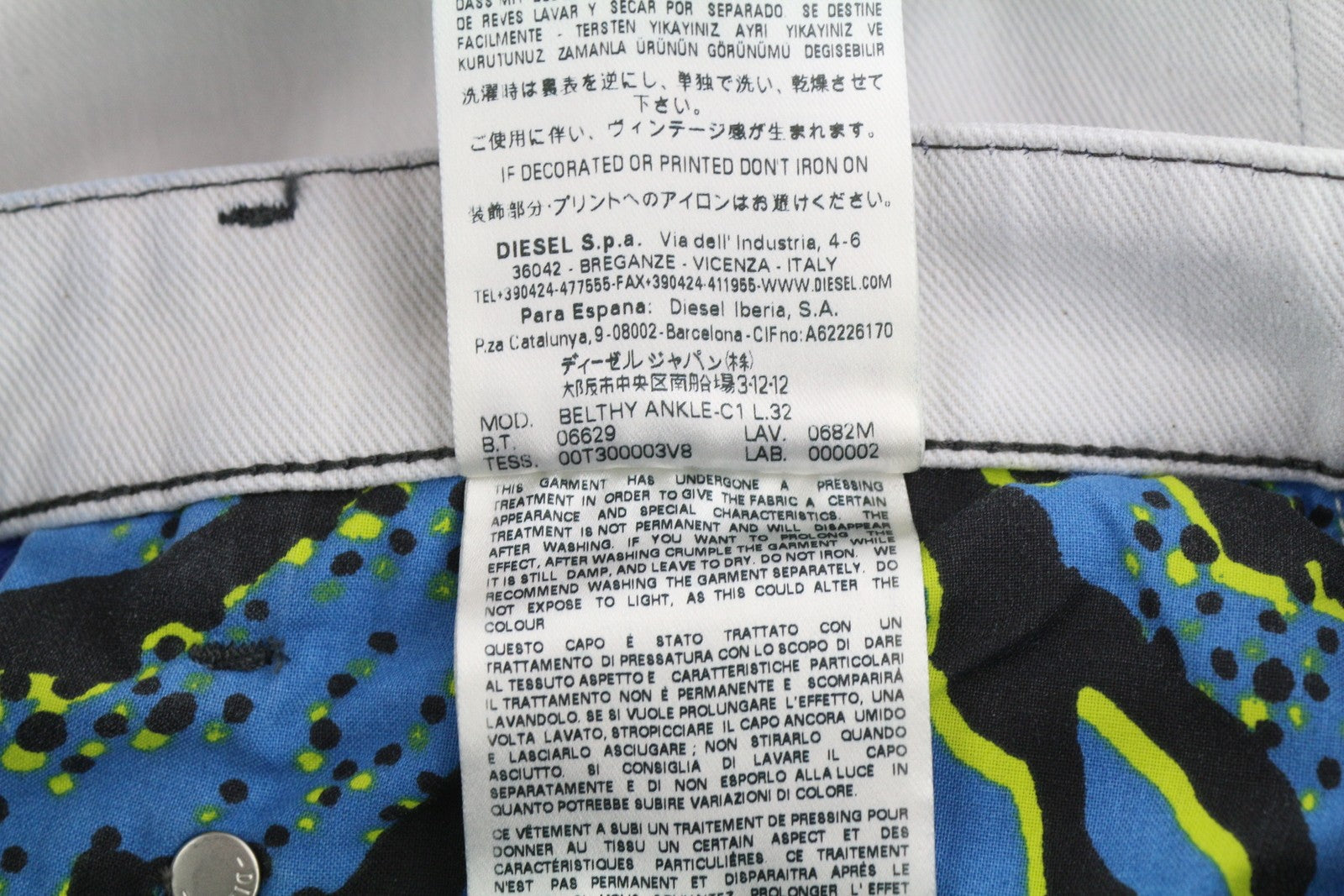 DIESEL Belthy Ankle-C1 0682M Women's Jeans W25/L32 Low Waist Slim Straight