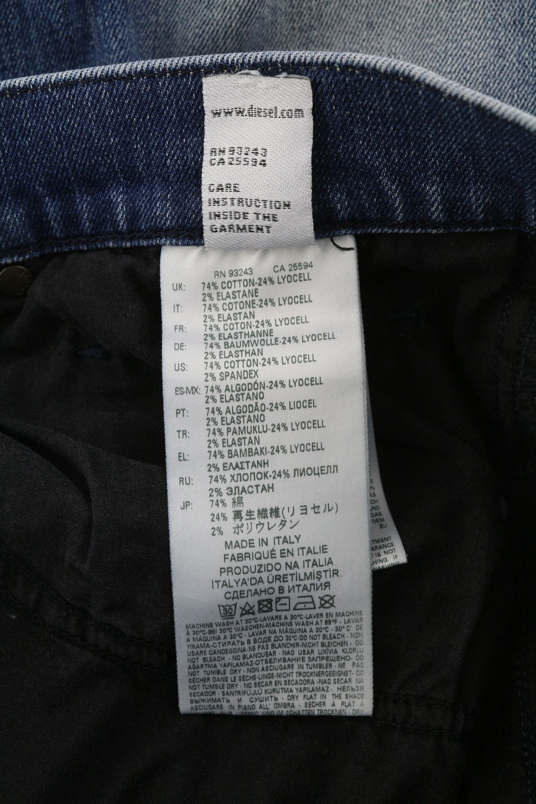 DIESEL D-Strukt 081AQ Men's Jeans W33/L32 Blue Stretch Tapered Distress Denim