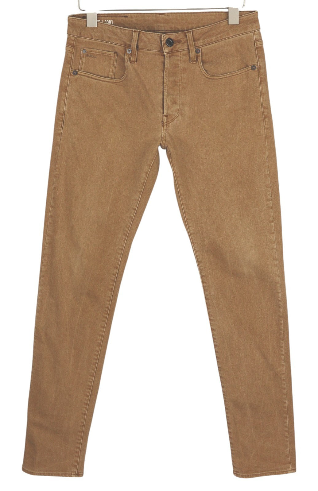G-STAR 3301 Slim Coj Men's Jeans W29/L34 Brown Denim Button Fly Logo