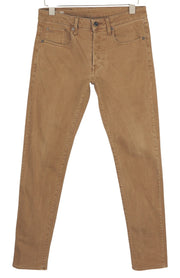 G-STAR 3301 Slim Coj Men's Jeans W29/L34 Brown Denim Button Fly Logo