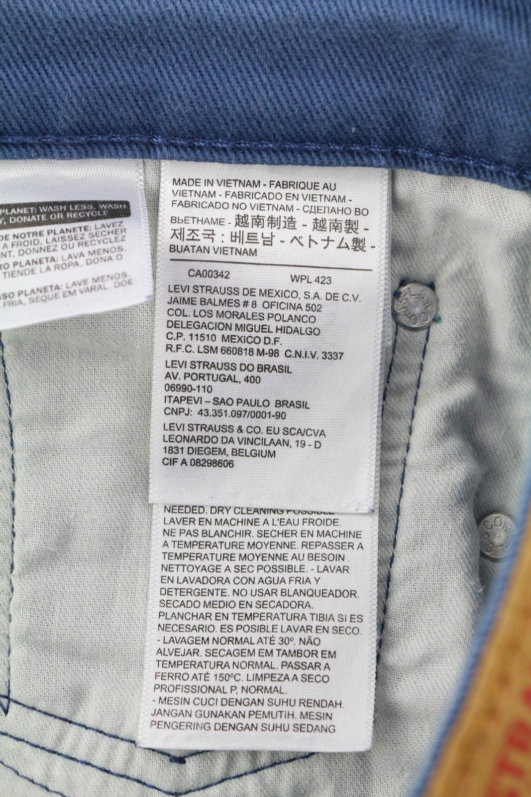 LEVI'S 511 Men's Jeans W32/L32 Mid Blue Slim Fit Zip Fly 5 Pocket Denim