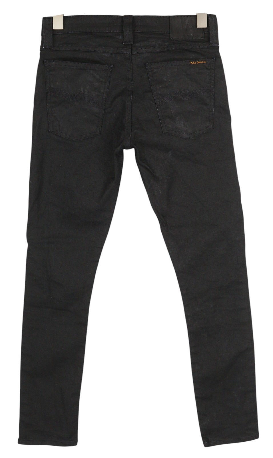 NUDIE JEANS Tight Long John Men's Jeans W28/L30 Throb Black Coated Slim Denim