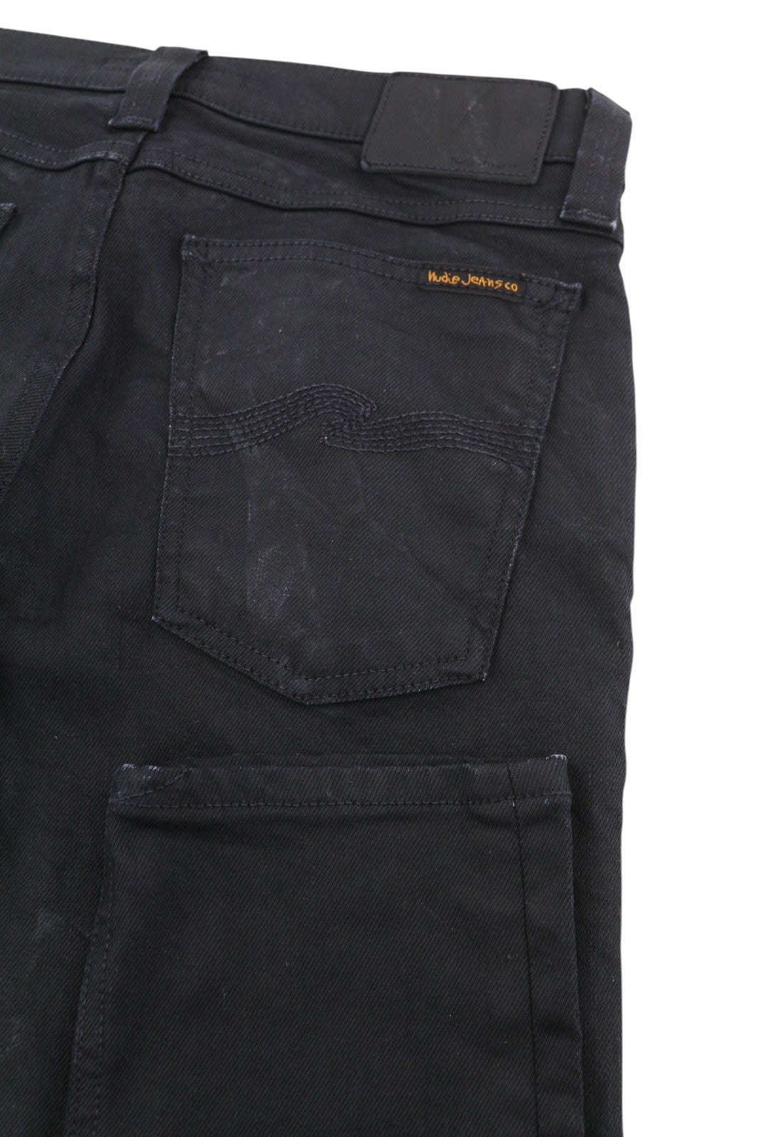 NUDIE JEANS Tight Long John Men's Jeans W28/L30 Throb Black Coated Slim Denim