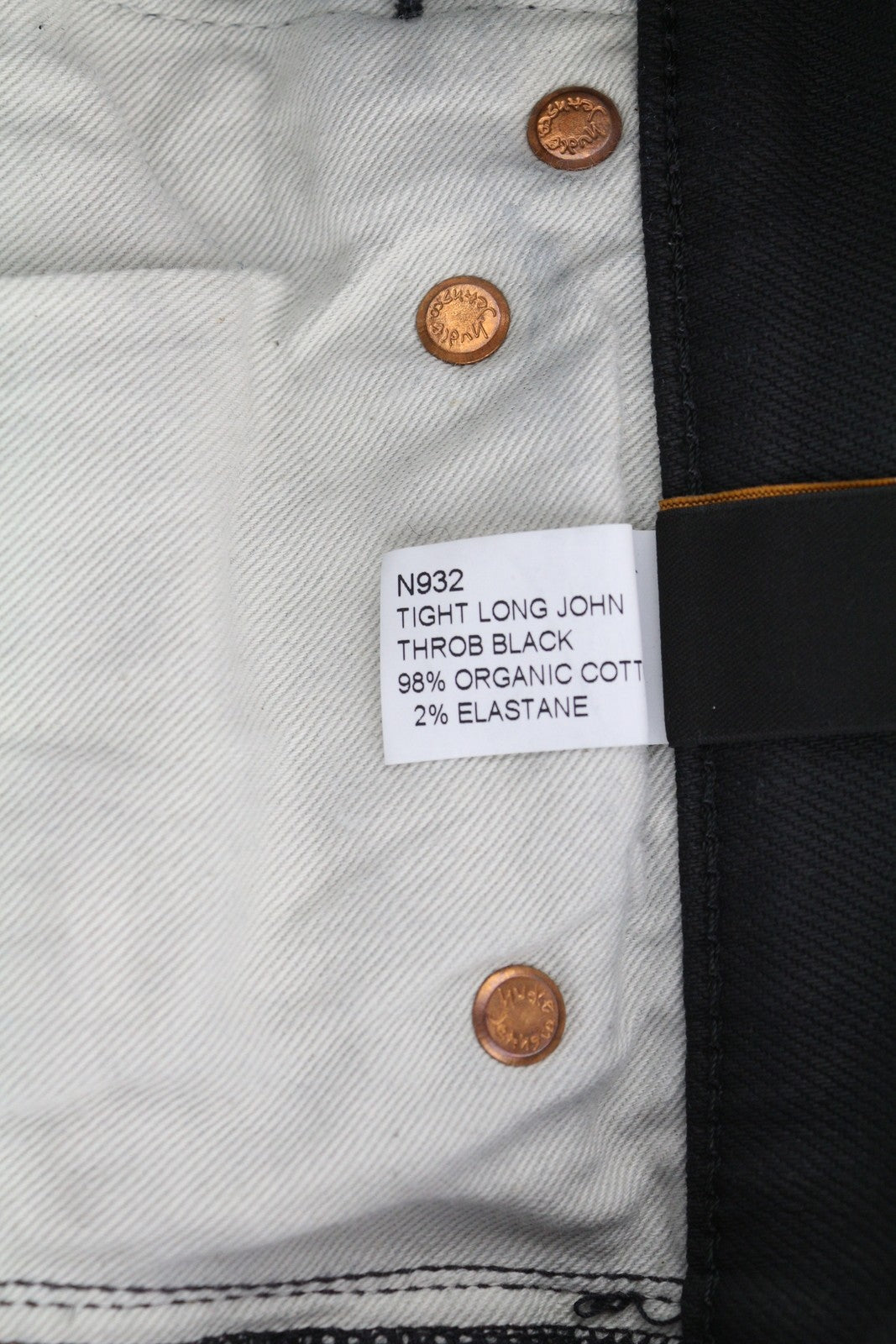 NUDIE JEANS Tight Long John Men's Jeans W28/L30 Black Organic Coated Slim Fit