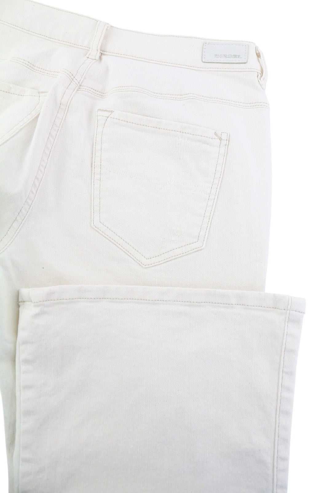 DIESEL Sandyb-Patch 0672Y Women's Jeans W28/L34 White Stretch Slim Bootcut