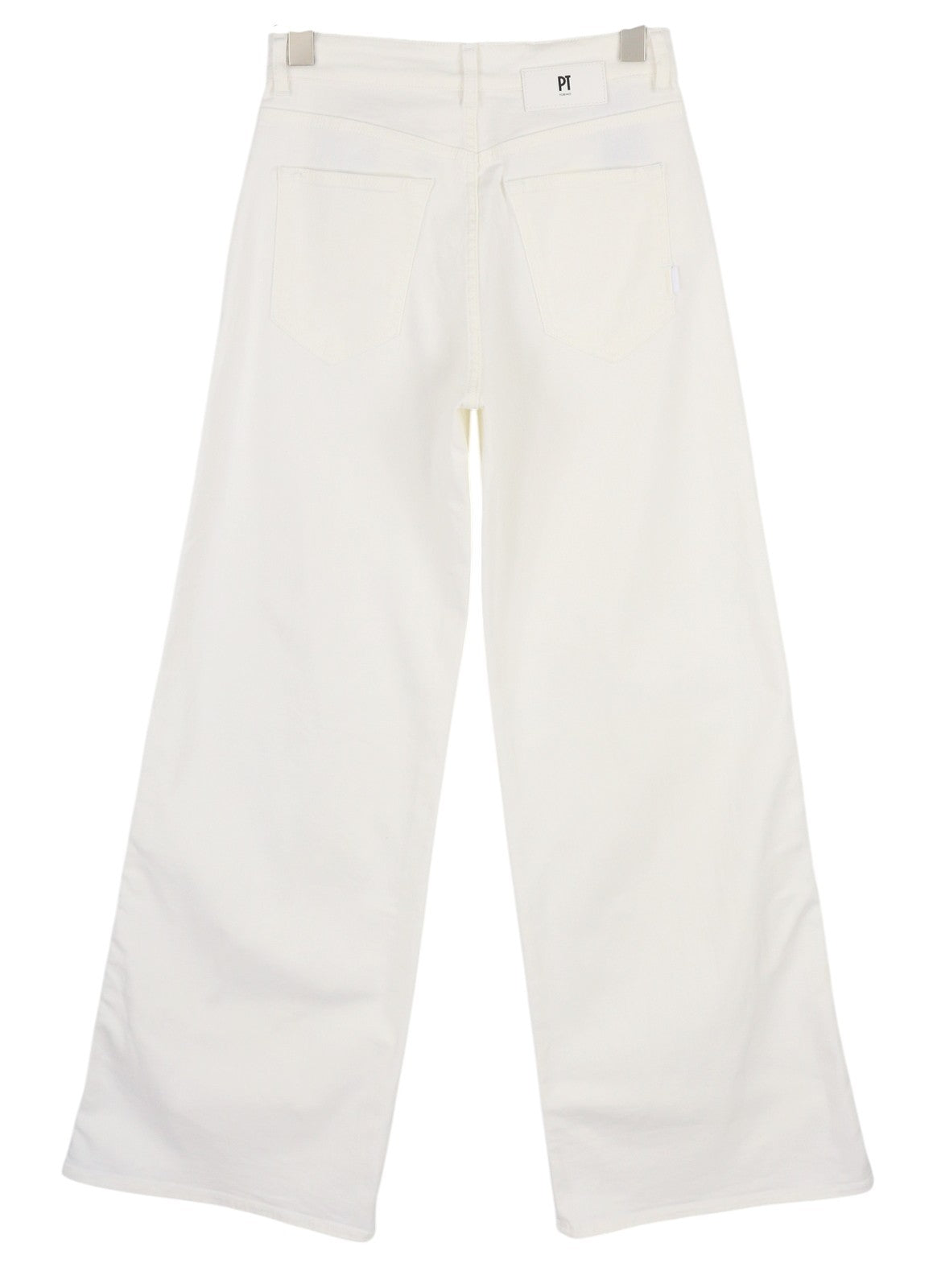 PT TORINO Cyndi Women's Jeans W26 White Denim Flared Leg High Waist Zip Fly