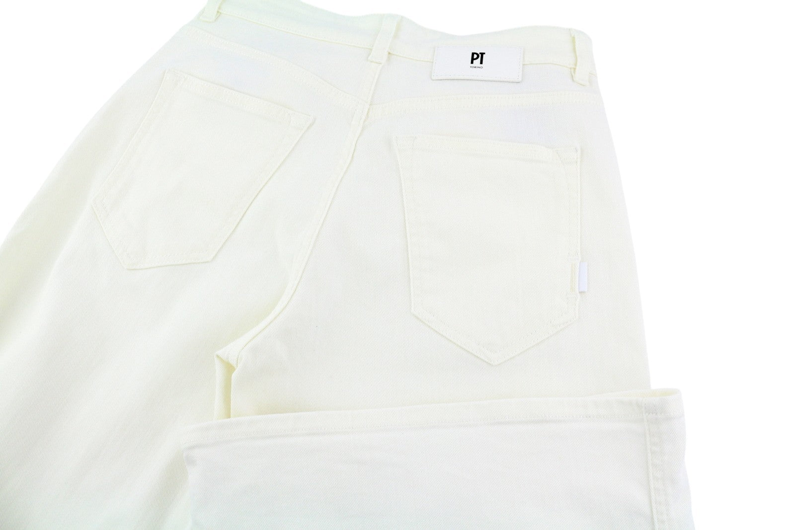 PT TORINO Cyndi Women's Jeans W26 White Denim Flared Leg High Waist Zip Fly