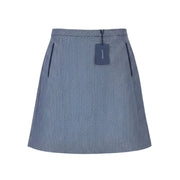 GANT Dogtooth Jersey Women Skirt EU40 Persian Blue Patterned Lined Short