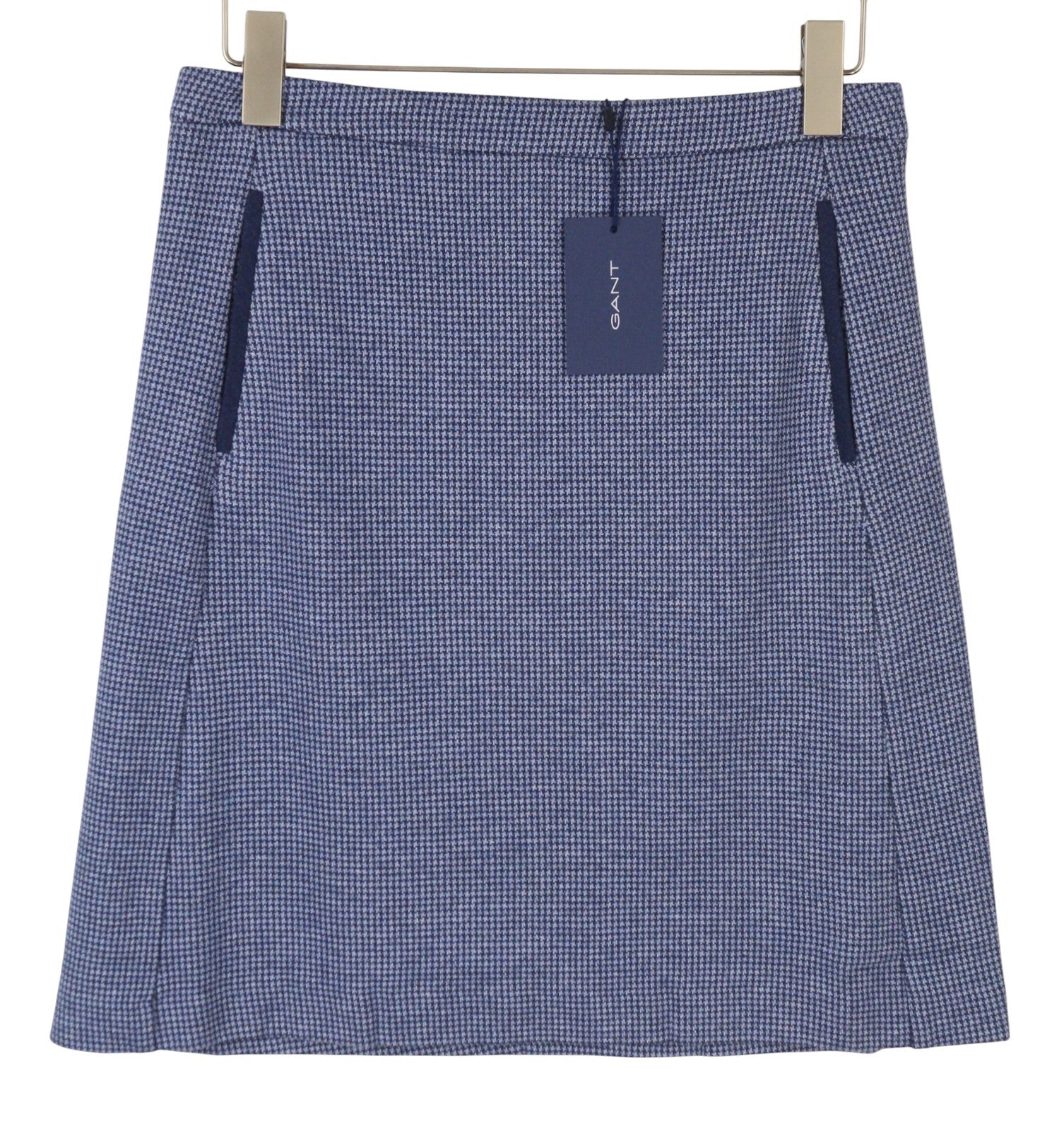 GANT Dogtooth Jersey Women Skirt EU40 Persian Blue Patterned Lined Short