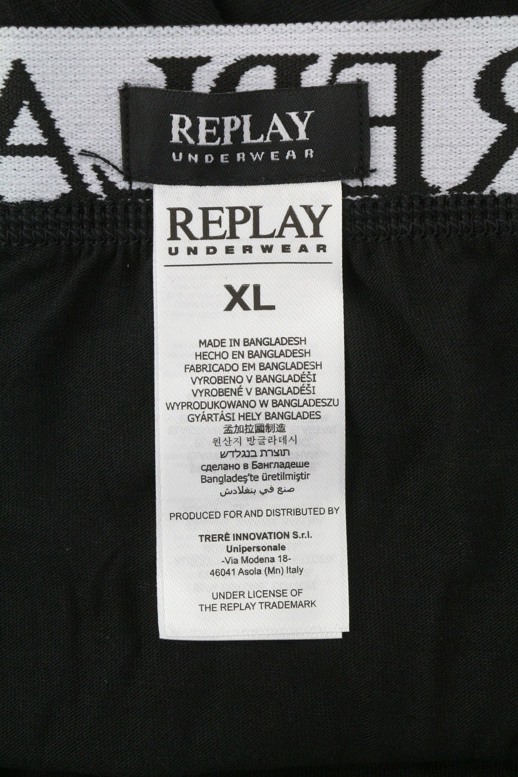 REPLAY Men Underwear XL Black Red Logo Cotton Stretch Trunks 2 Pack