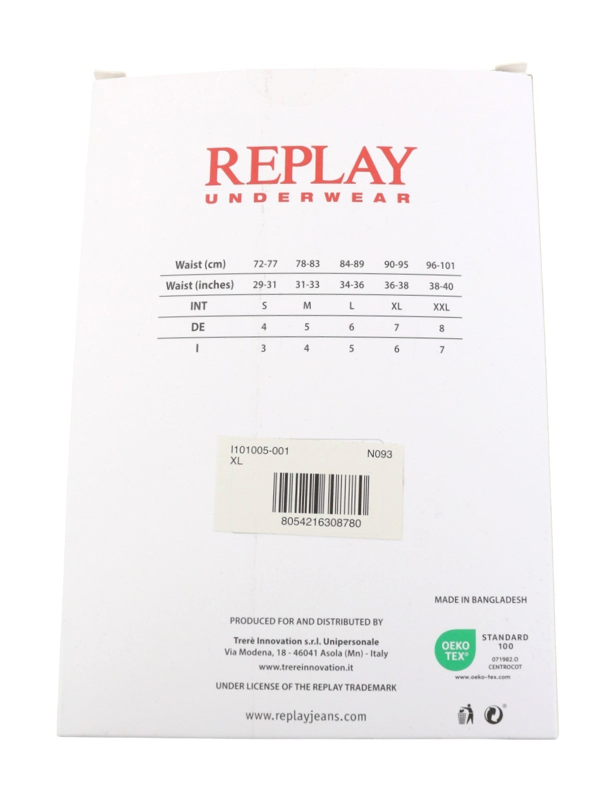 REPLAY Men Underwear XL Black Red Logo Cotton Stretch Trunks 2 Pack