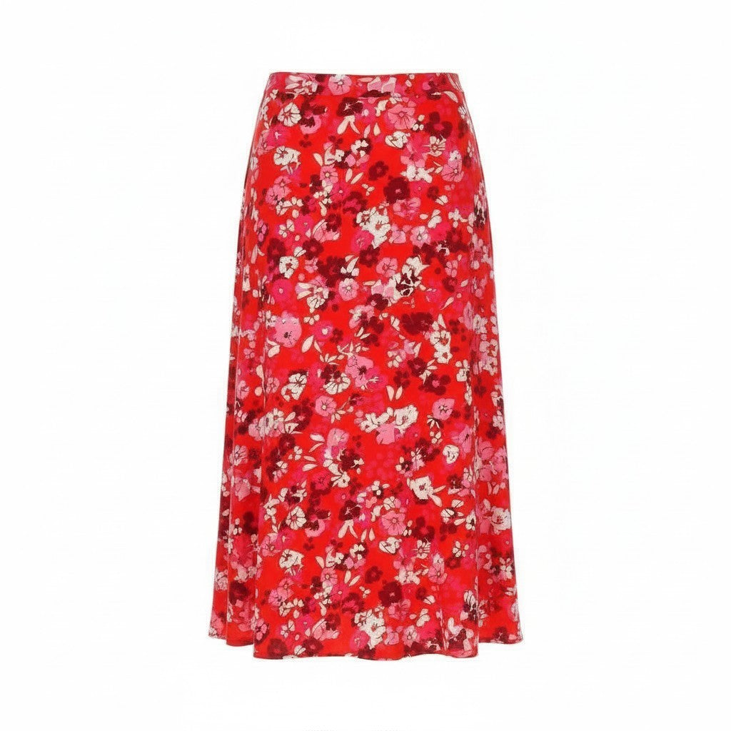 GANT Liberation Bouquet Wrap Women Skirt EU38 Lava Red Floral Print Midi