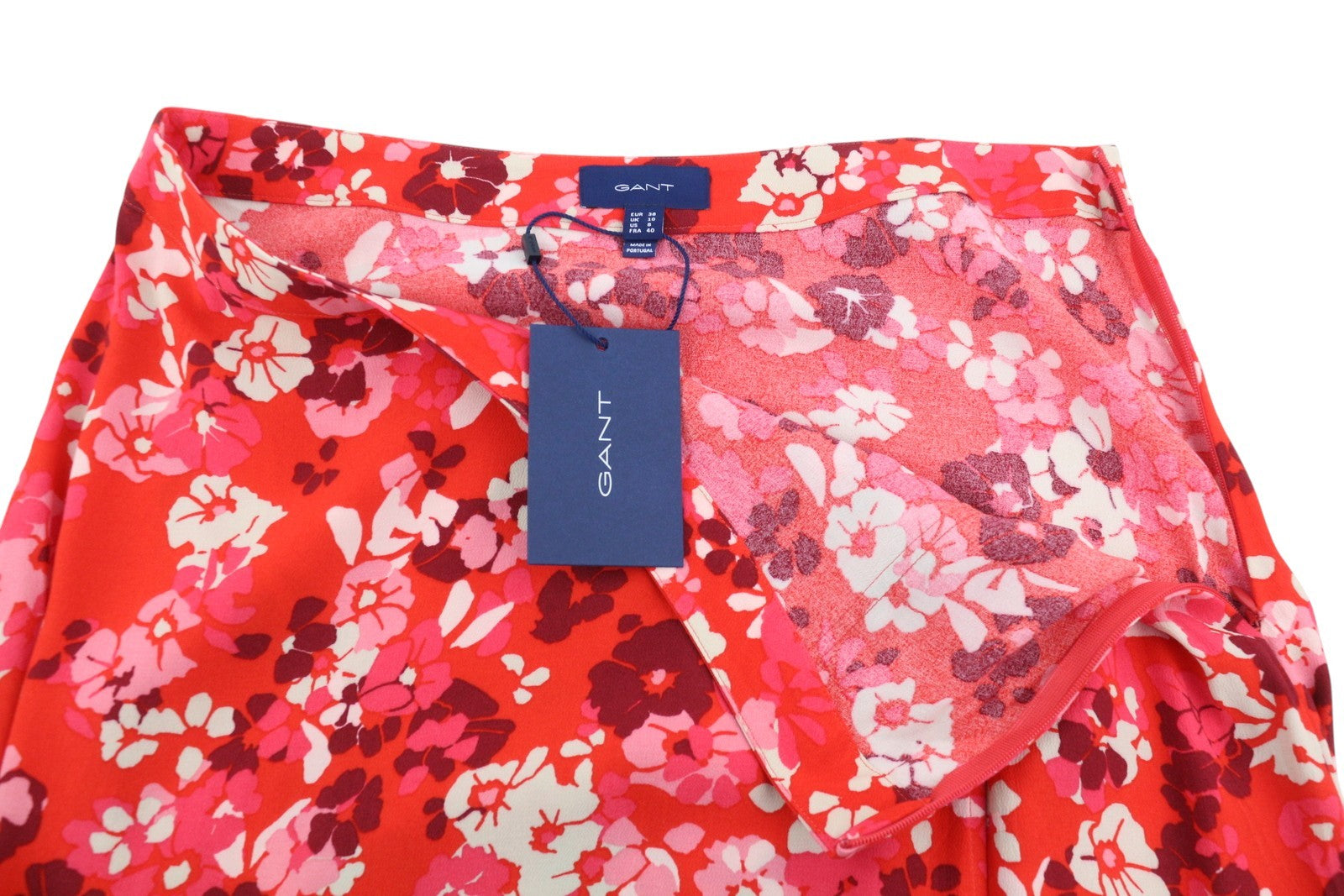 GANT Liberation Bouquet Wrap Women Skirt EU38 Lava Red Floral Print Midi