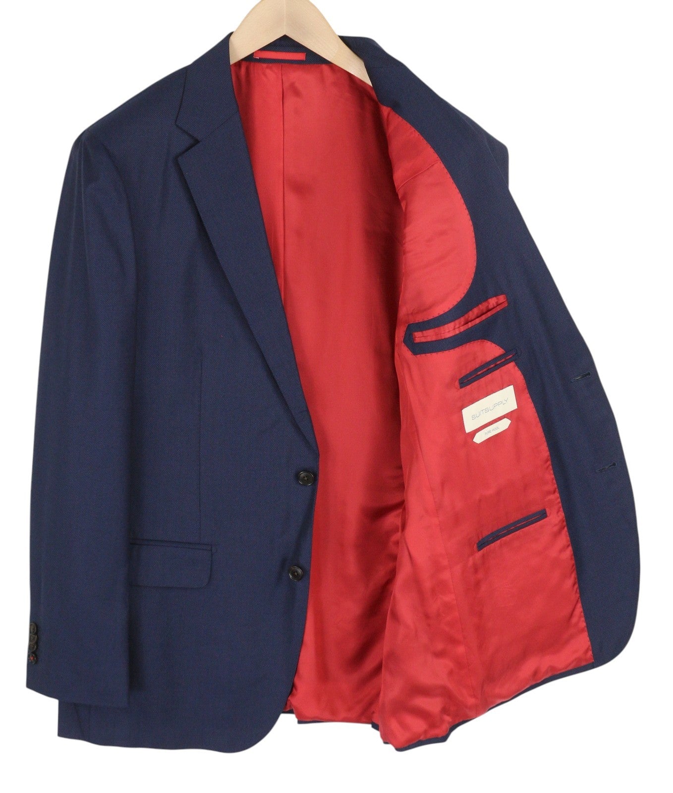 SUITSUPPLY Sienna Men's Suit UK46R Blue Wool Single Breasted Double Vent 2 Piece