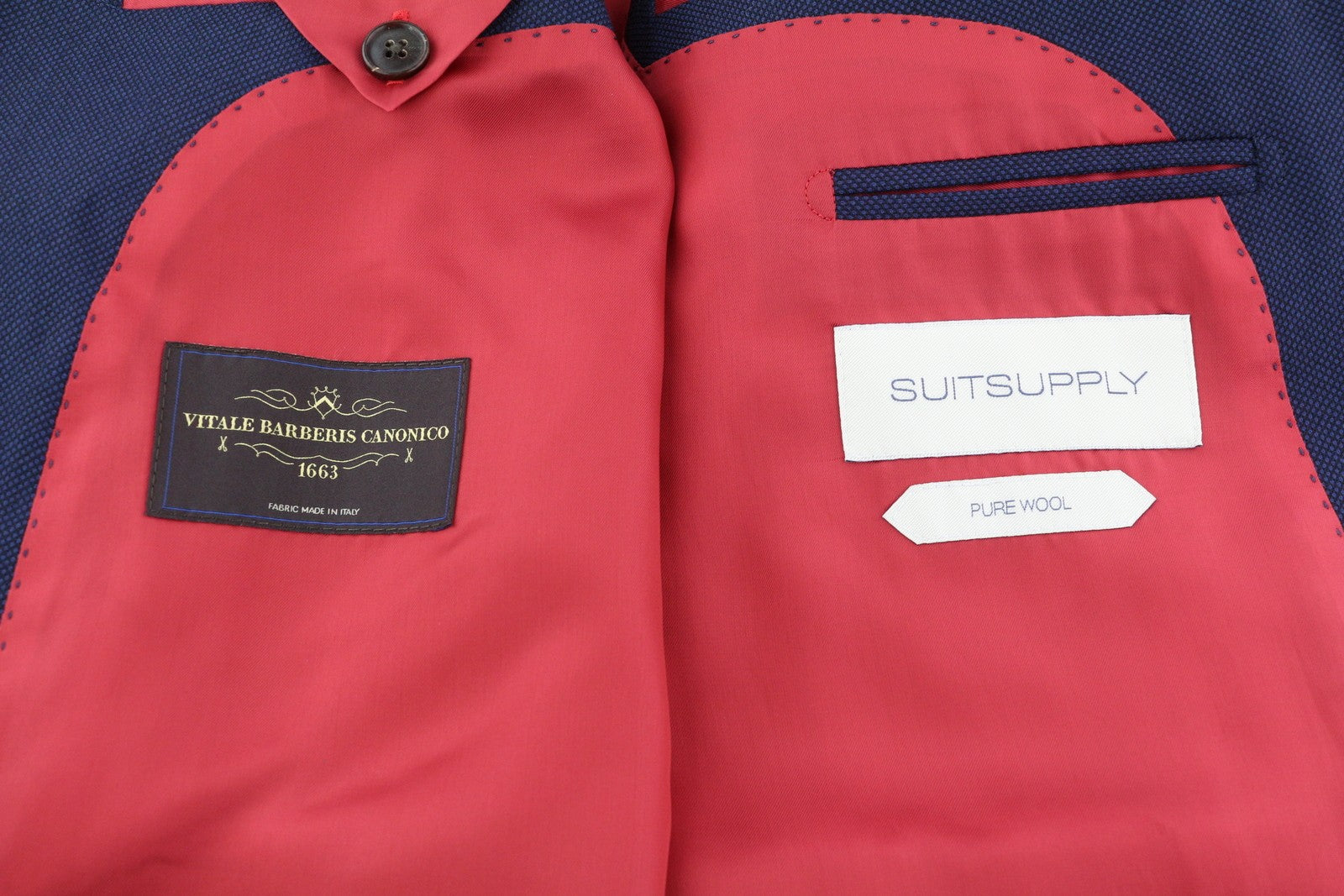 SUITSUPPLY Sienna Men's Suit UK46R Blue Wool Single Breasted Double Vent 2 Piece