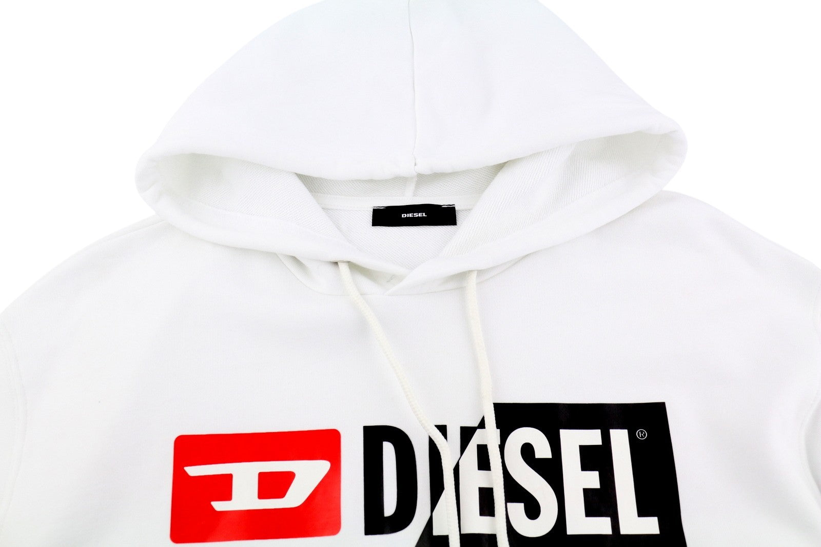 DIESEL D-Ilse-Tr Women's Dress M White Hooded Long Sleeve Mini With Pocket