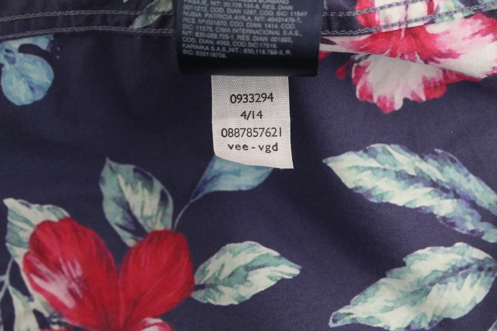 TOMMY HILFIGER New York Fit Men's Shirt S Floral Roll Sleeve Casual