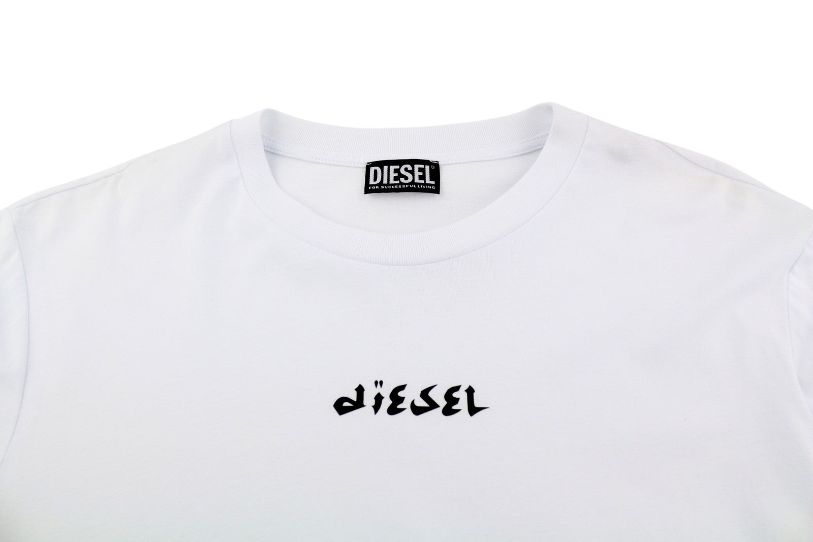 DIESEL T-Just-LS-Slits-B53 Men's T-Shirt L White Long Sleeve Cotton Tee