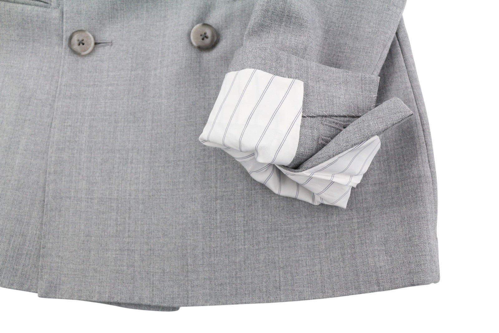 SUITSUPPLY La Spalla Men's Blazer UK30R Grey Wool Double Breasted Peak