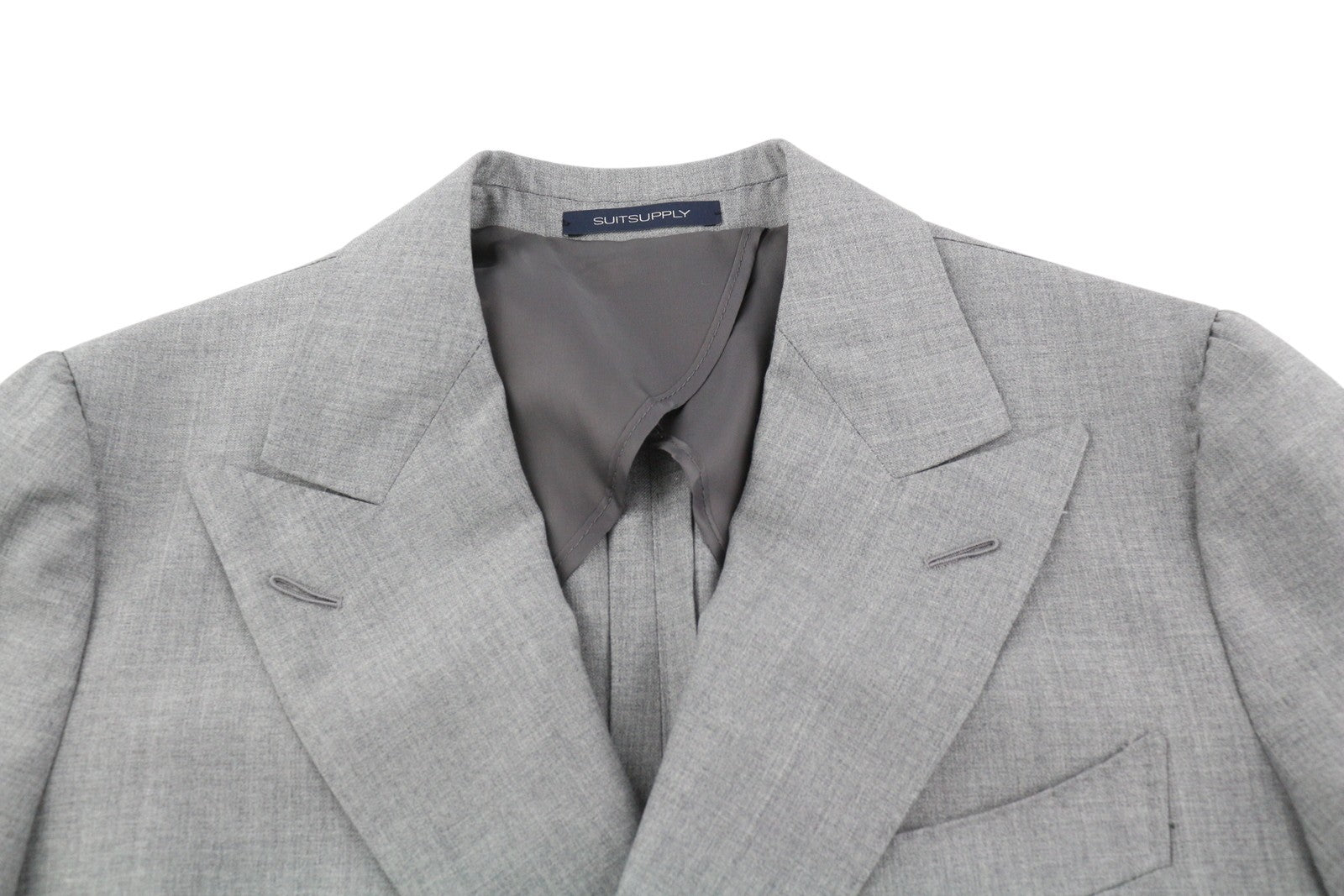SUITSUPPLY La Spalla Men's Blazer UK30R Grey Wool Double Breasted Peak