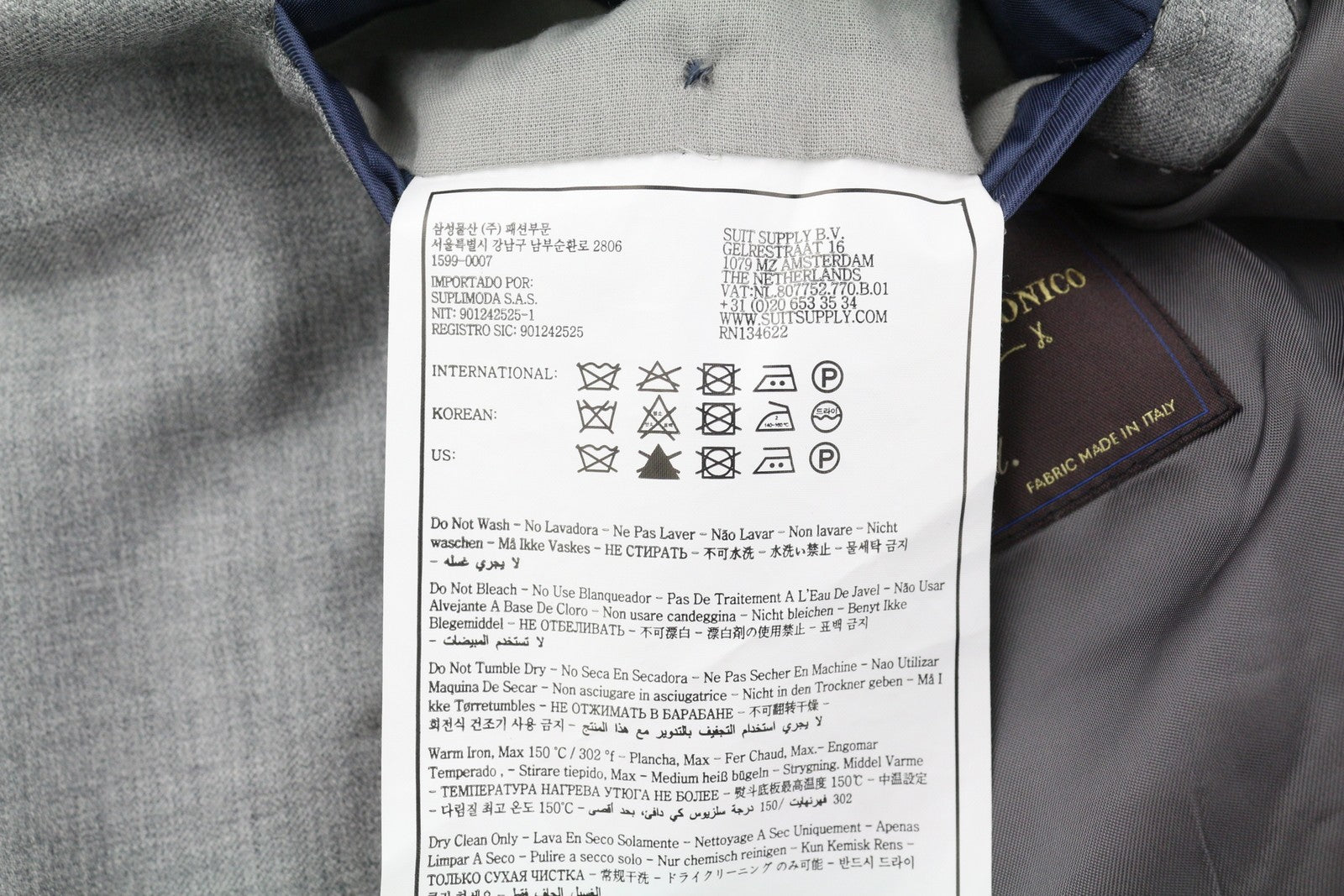 SUITSUPPLY La Spalla Men's Blazer UK30R Grey Wool Double Breasted Peak