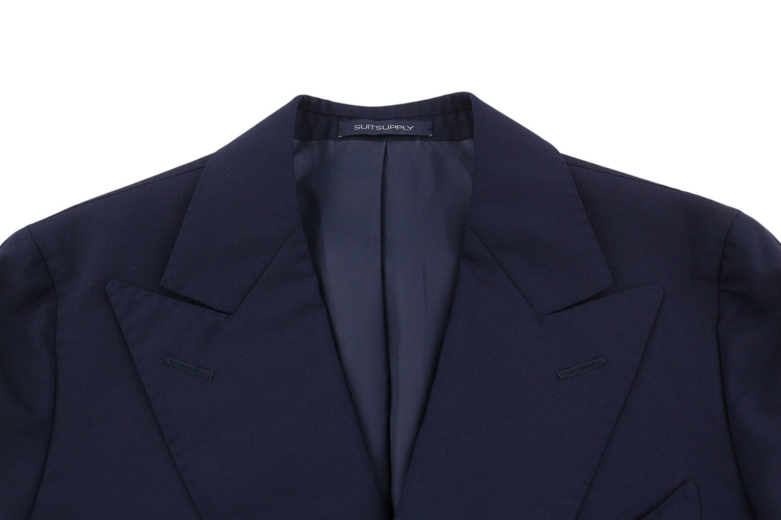SUITSUPPLY La Spalla Men's Blazer UK30R Navy Wool Double Breasted Peak Lapel